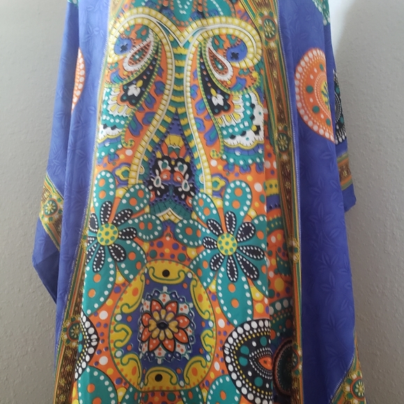 Just In: New/NWT Blue/Orange Kaftan Abaya Cover-up - Picture 5 of 14
